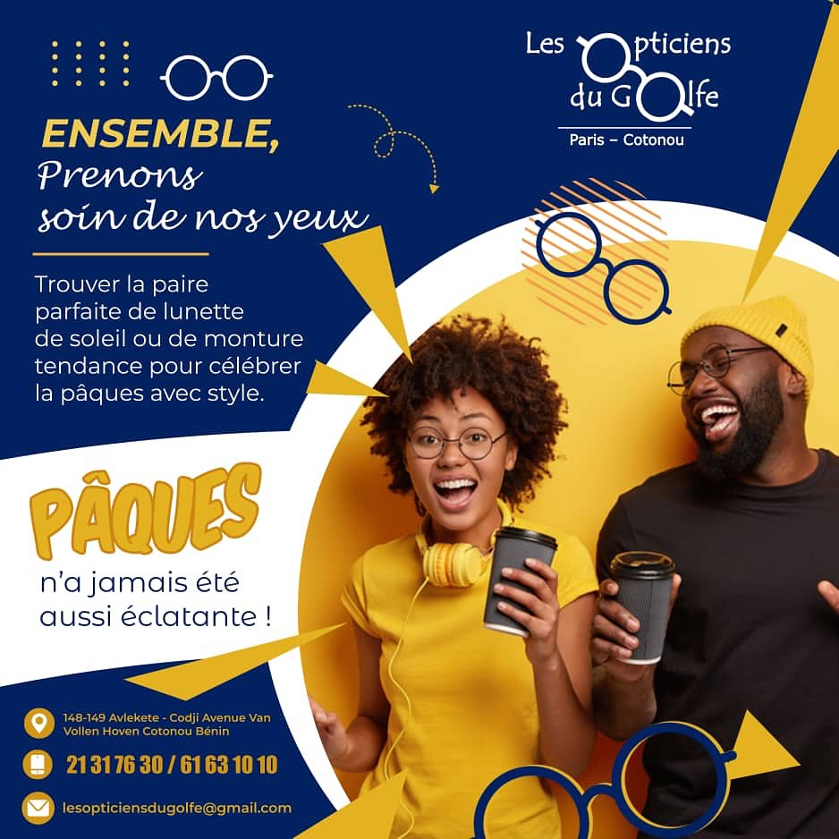 image réalisation de TwoF Technologies Flyer Les Opticiens du Golfe – Pâques