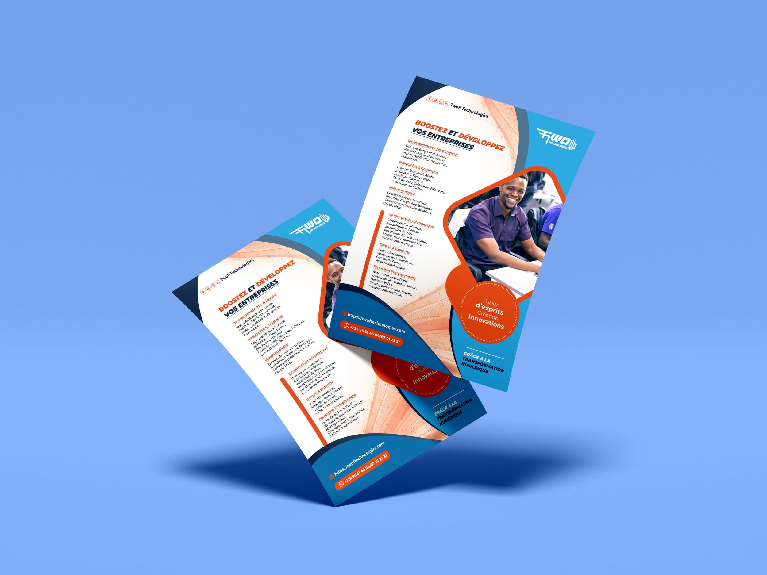 image réalisation de TwoF Technologies Brochure TwoF